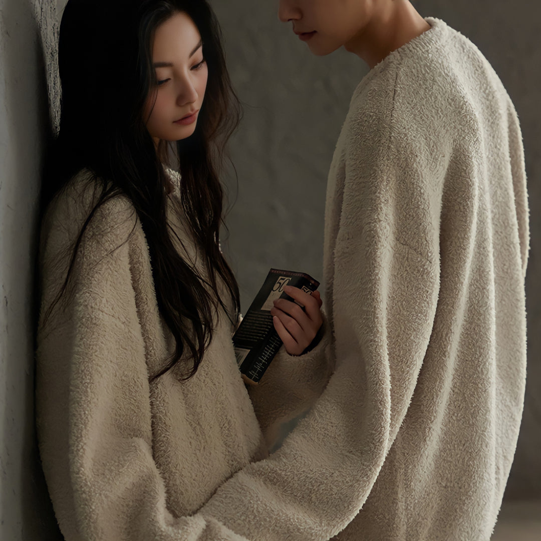 Fluffy mixed pattern loungewear