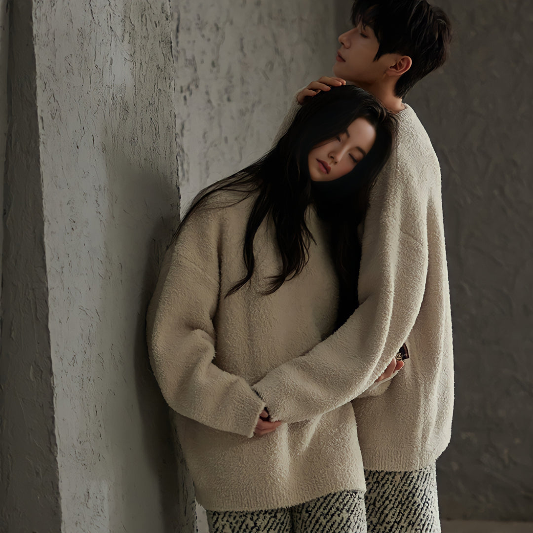 Fluffy mixed pattern loungewear