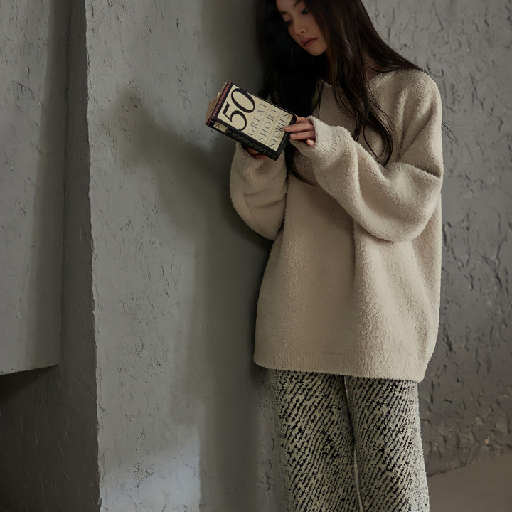 Fluffy mixed pattern loungewear