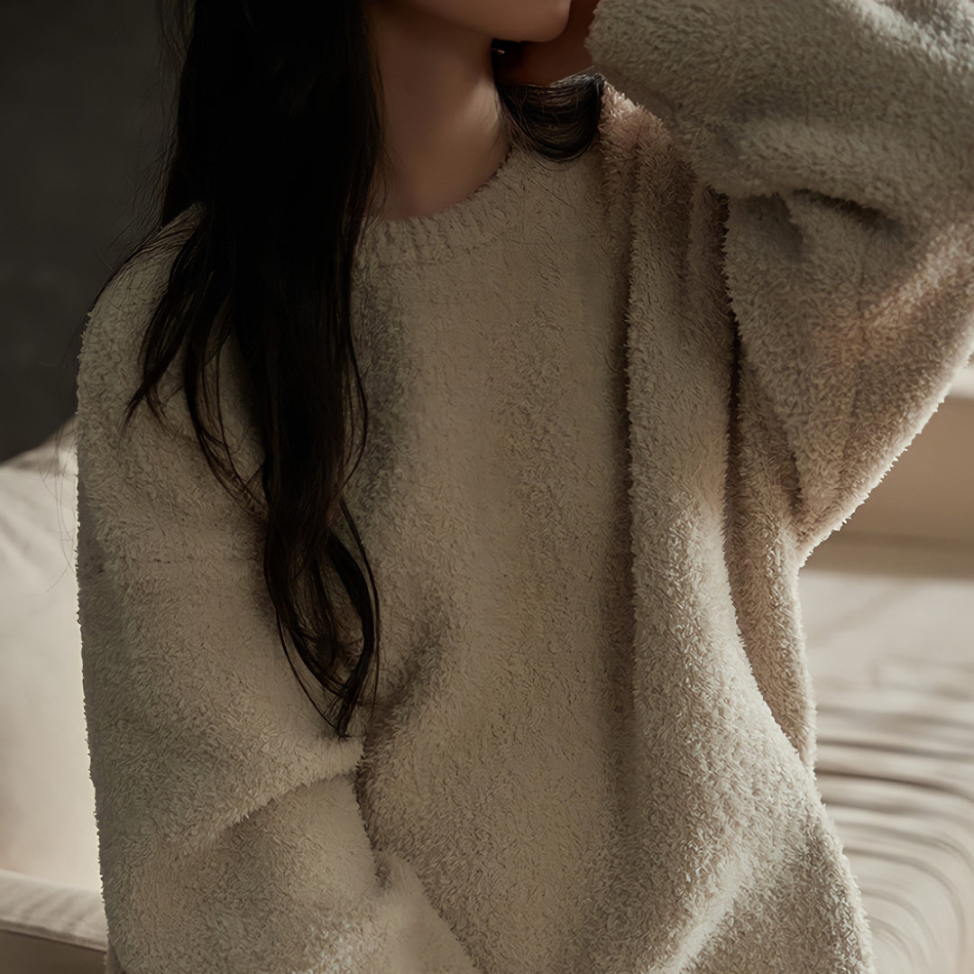 Fluffy mixed pattern loungewear