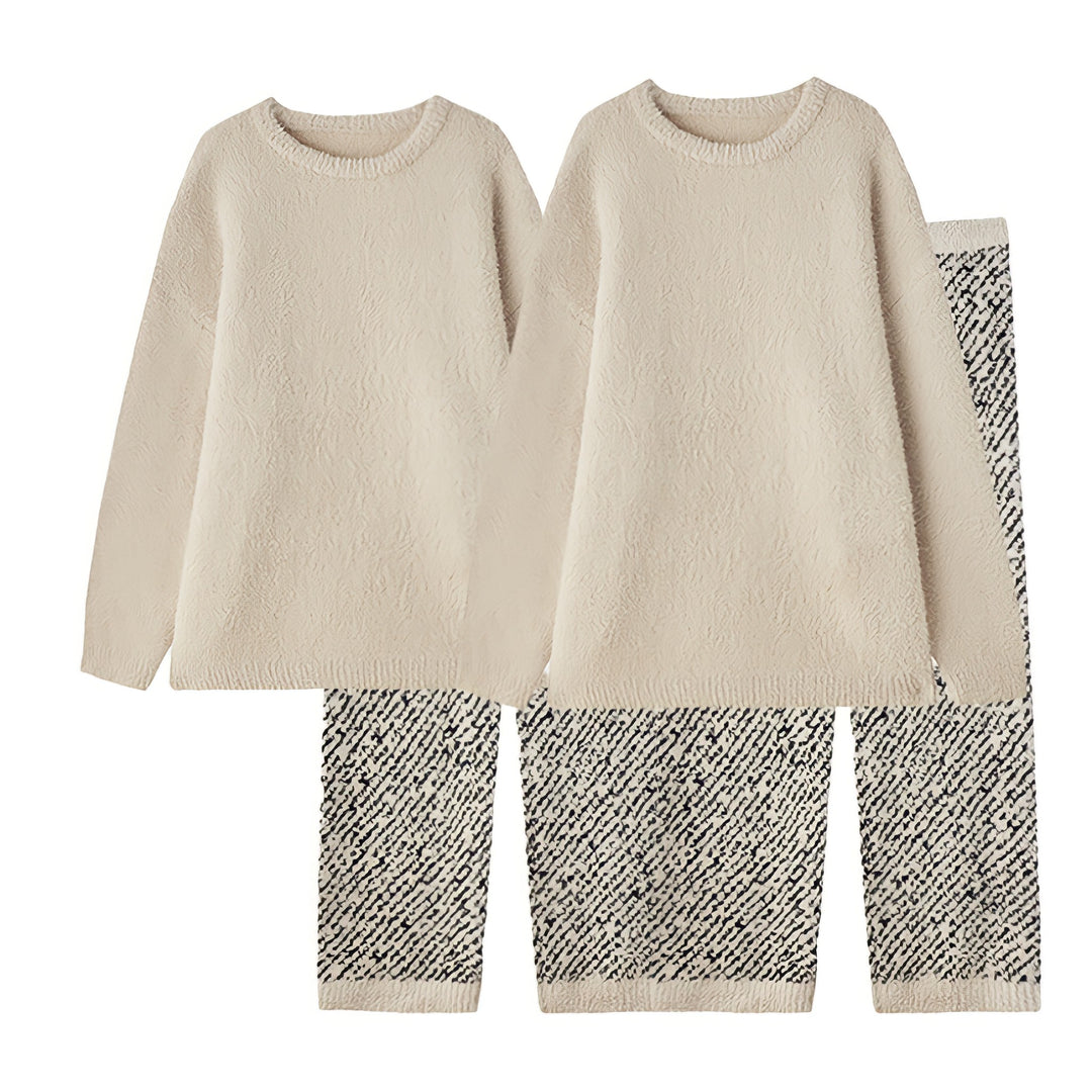 Fluffy mixed pattern loungewear