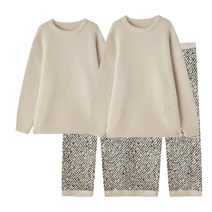Fluffy mixed pattern loungewear