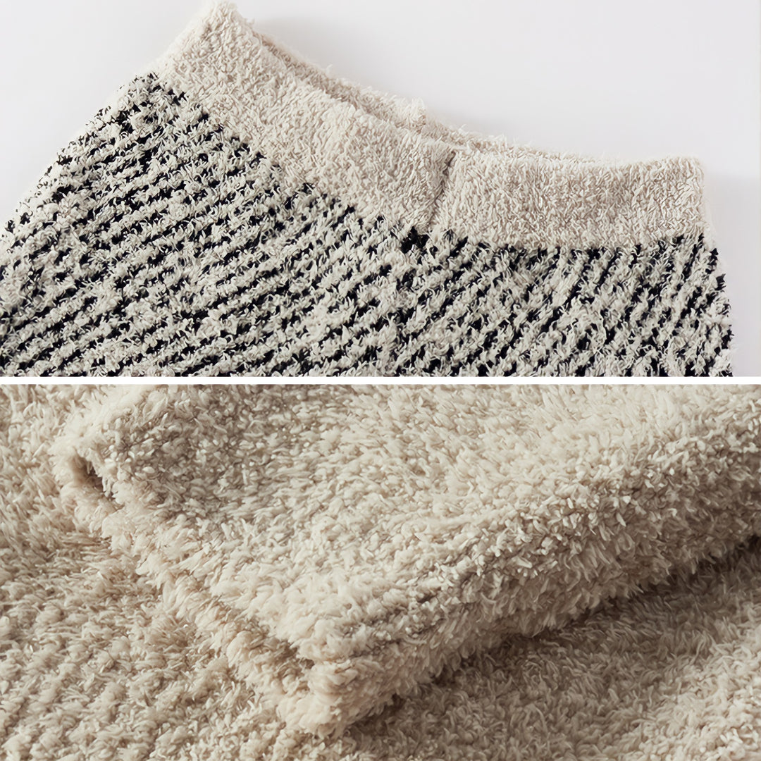 Fluffy mixed pattern loungewear