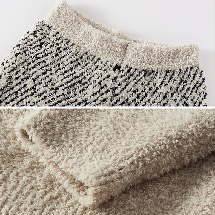 Fluffy mixed pattern loungewear