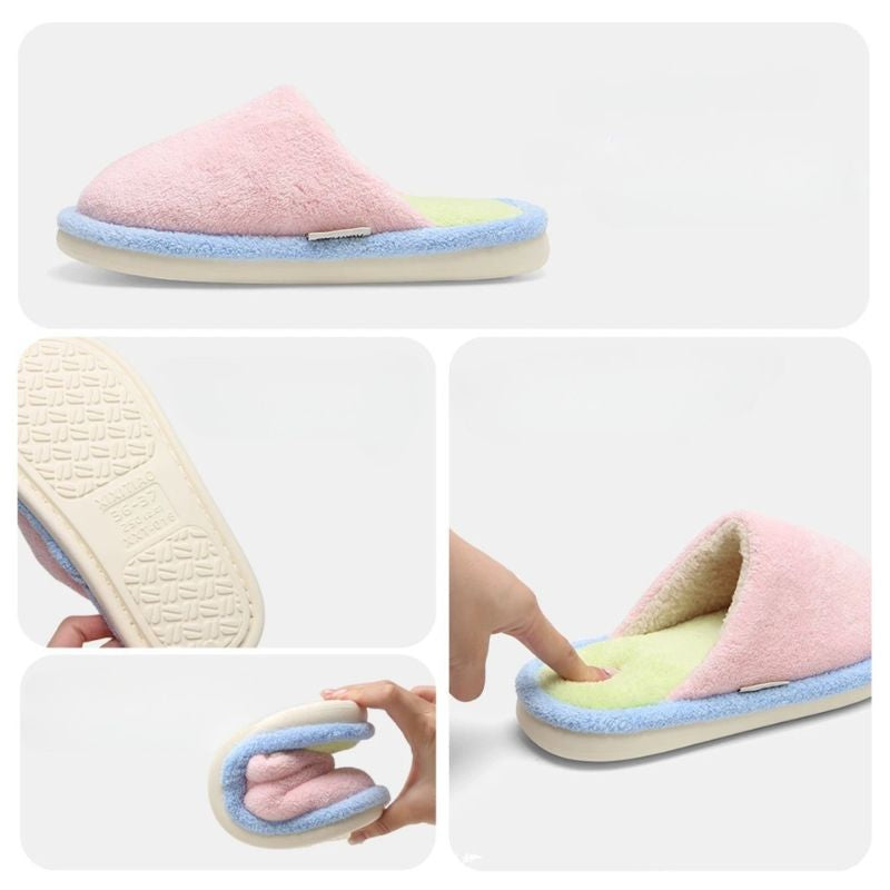 マカロンカラーふわふわスリッパ