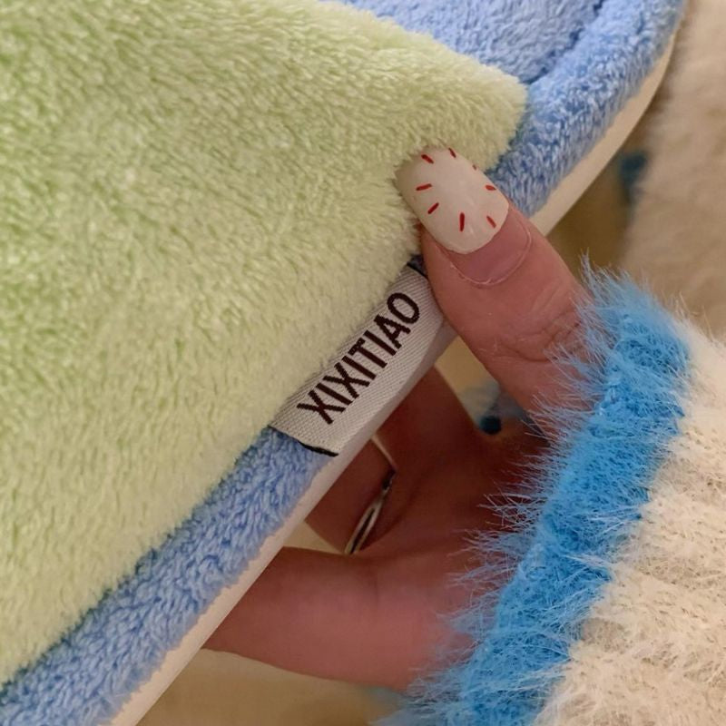 マカロンカラーふわふわスリッパ