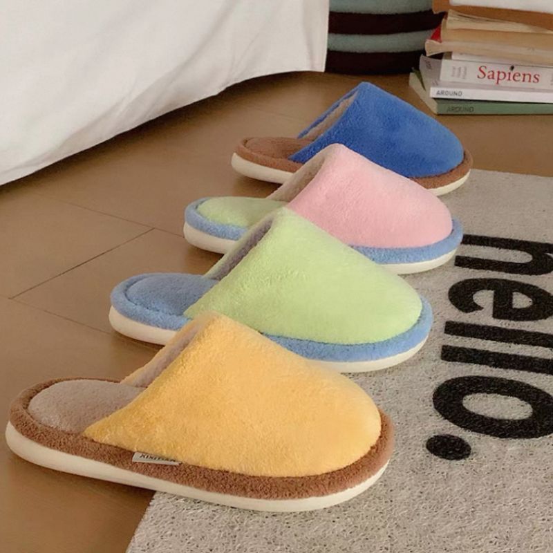 マカロンカラーふわふわスリッパ