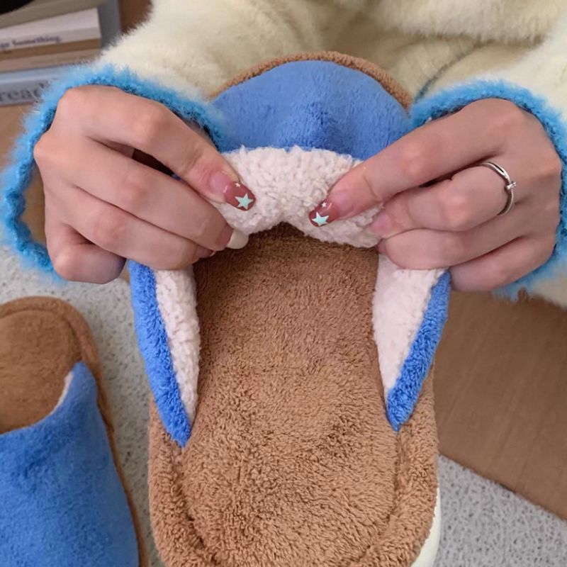 マカロンカラーふわふわスリッパ