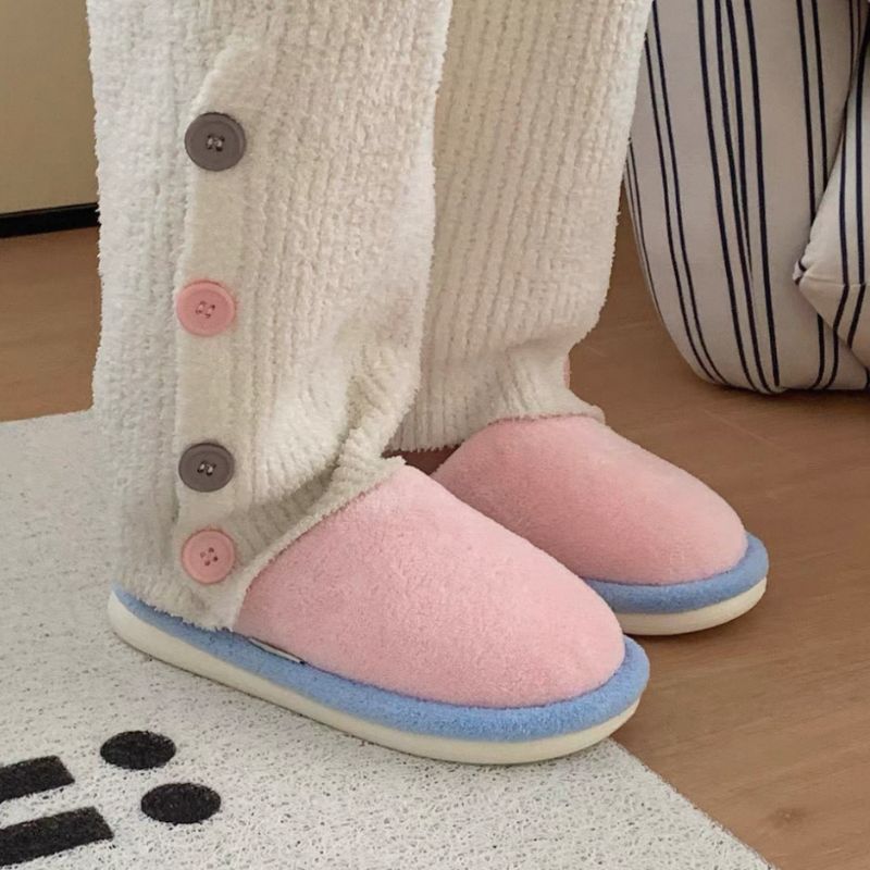 マカロンカラーふわふわスリッパ