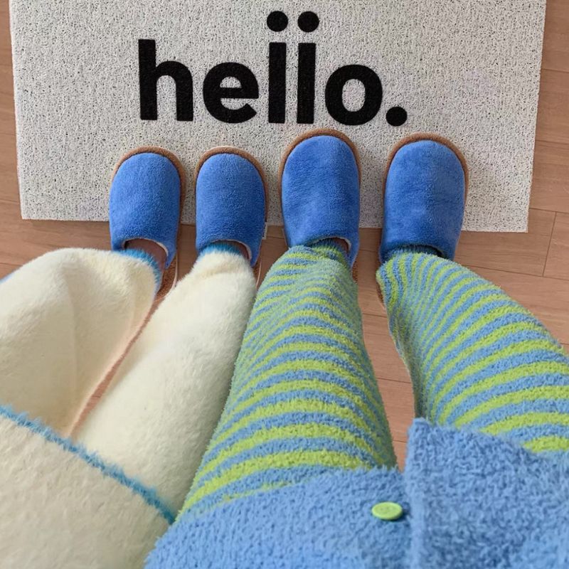 マカロンカラーふわふわスリッパ