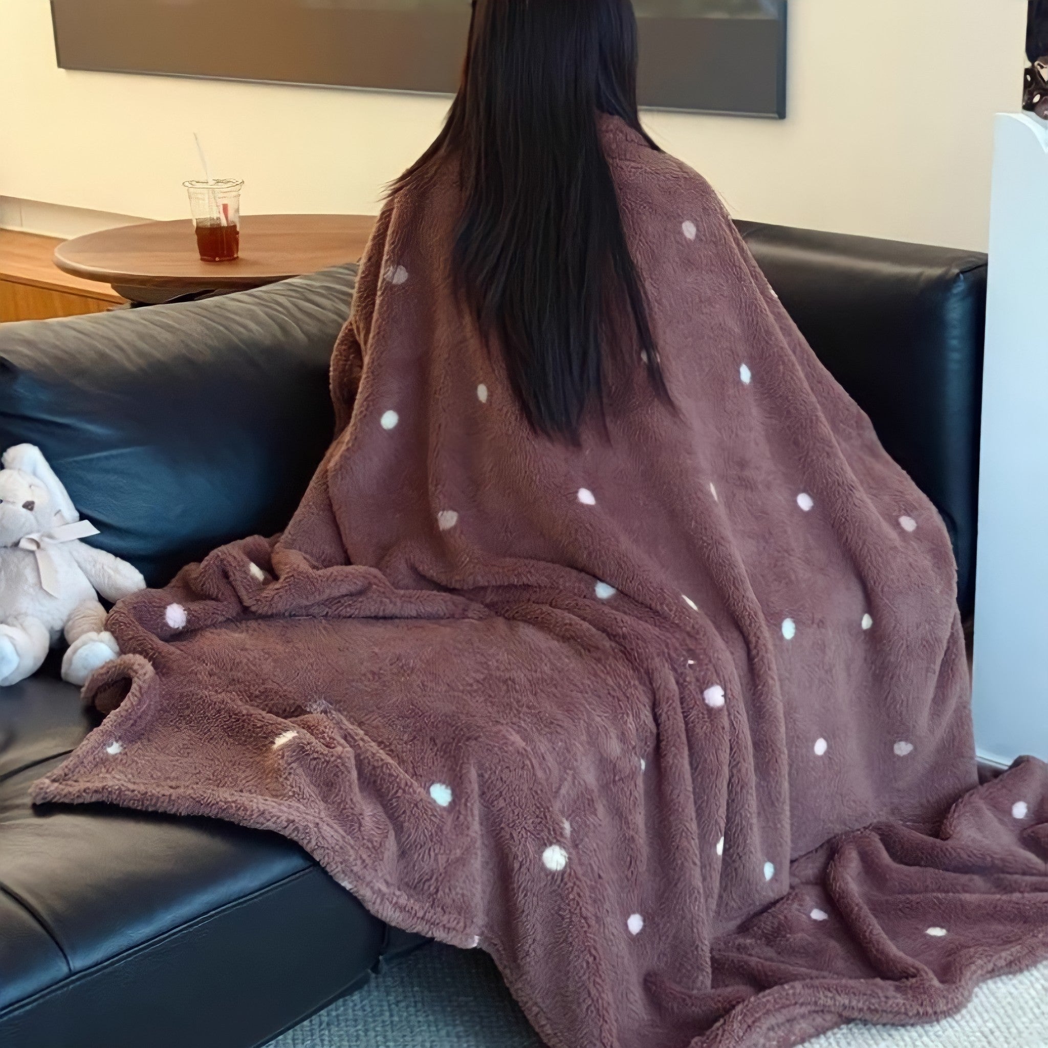 Brown Dot Fleece Blanket