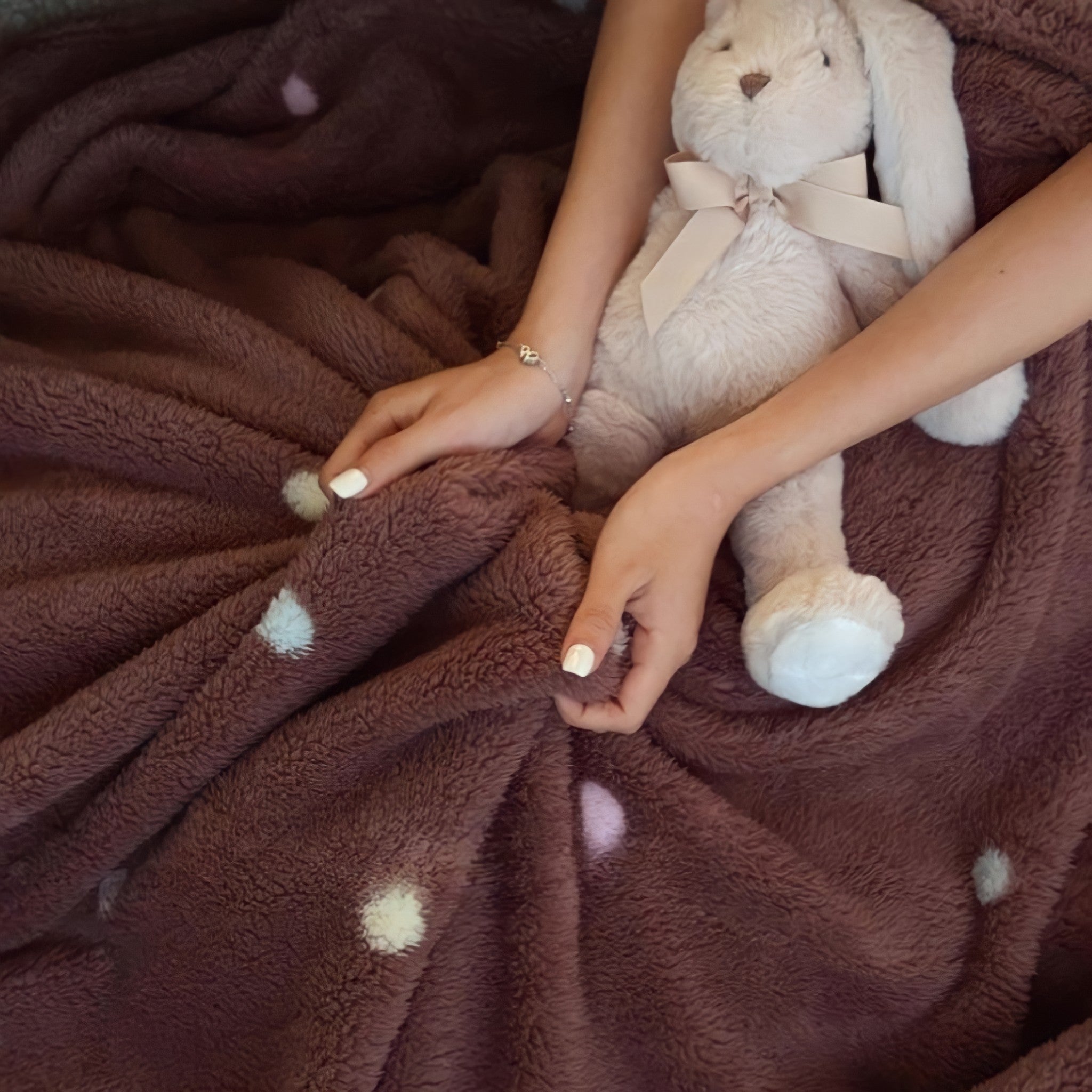 Brown Dot Fleece Blanket