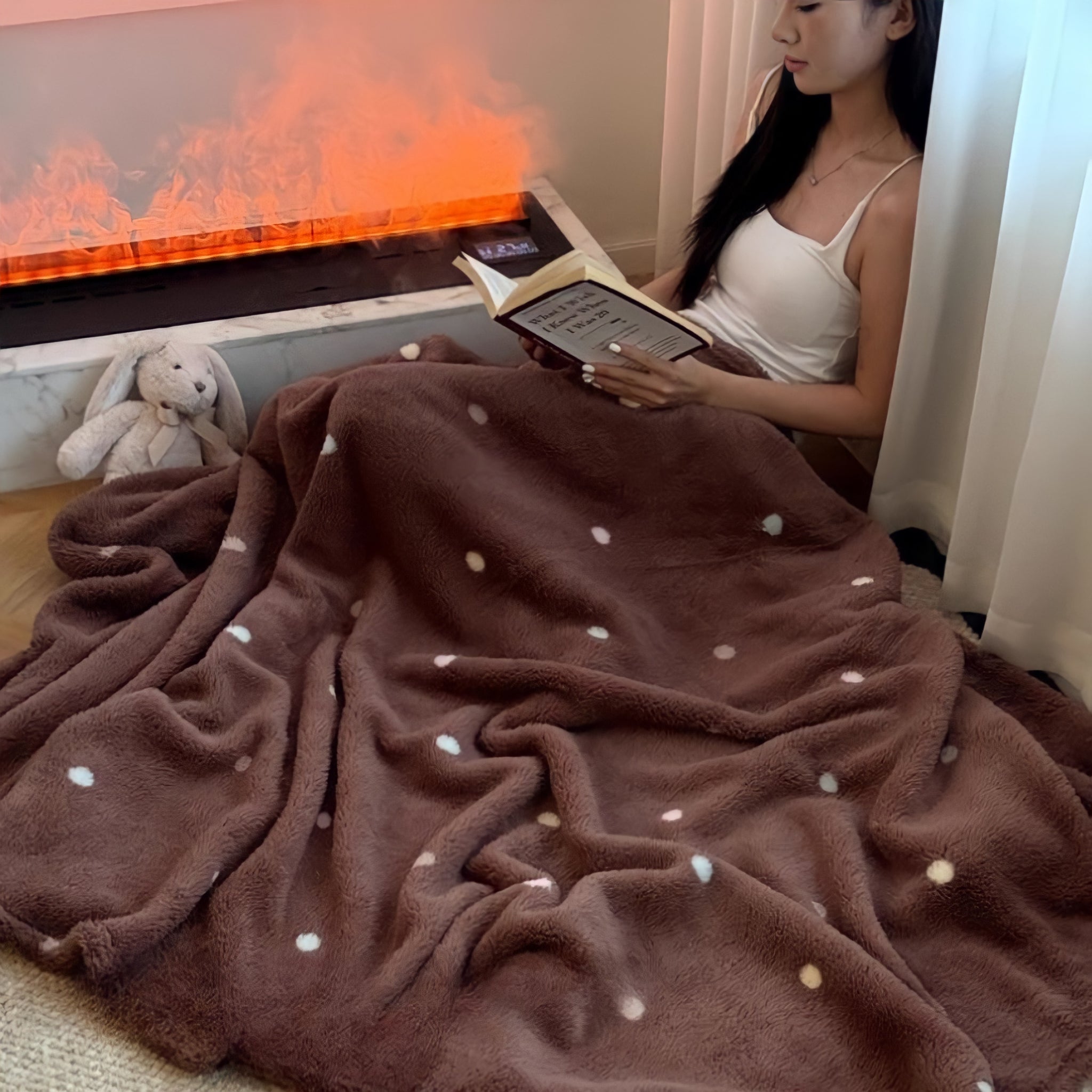 Brown Dot Fleece Blanket