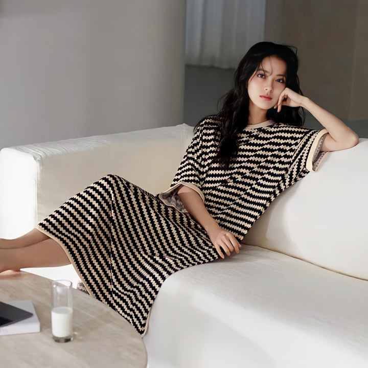 Wave Border Loungewear Dress