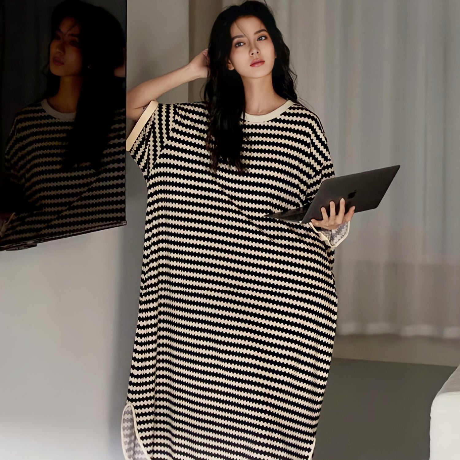 Wave Border Loungewear Dress
