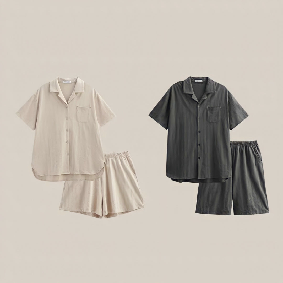 Cotton Stripe Natural Pajamas 