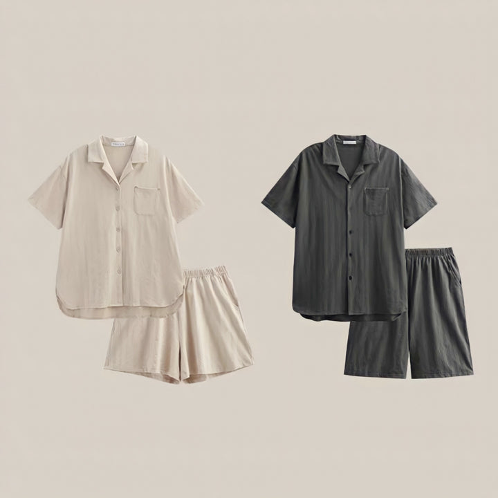 Cotton Stripe Natural Pajamas 