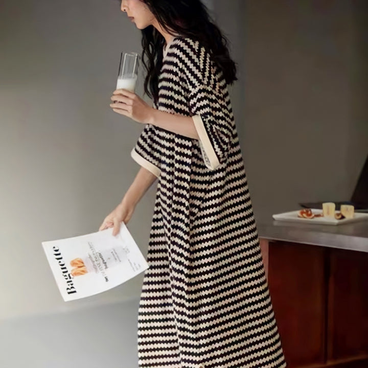 Wave Border Loungewear Dress