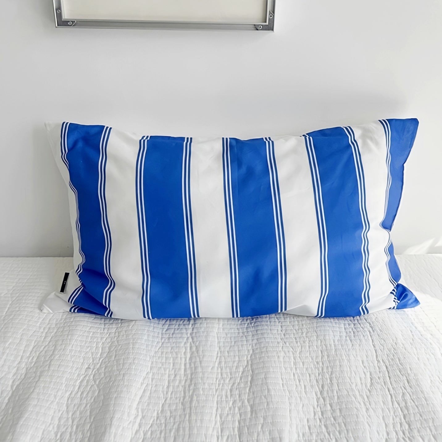 ホワイトブルーミックス枕カバー