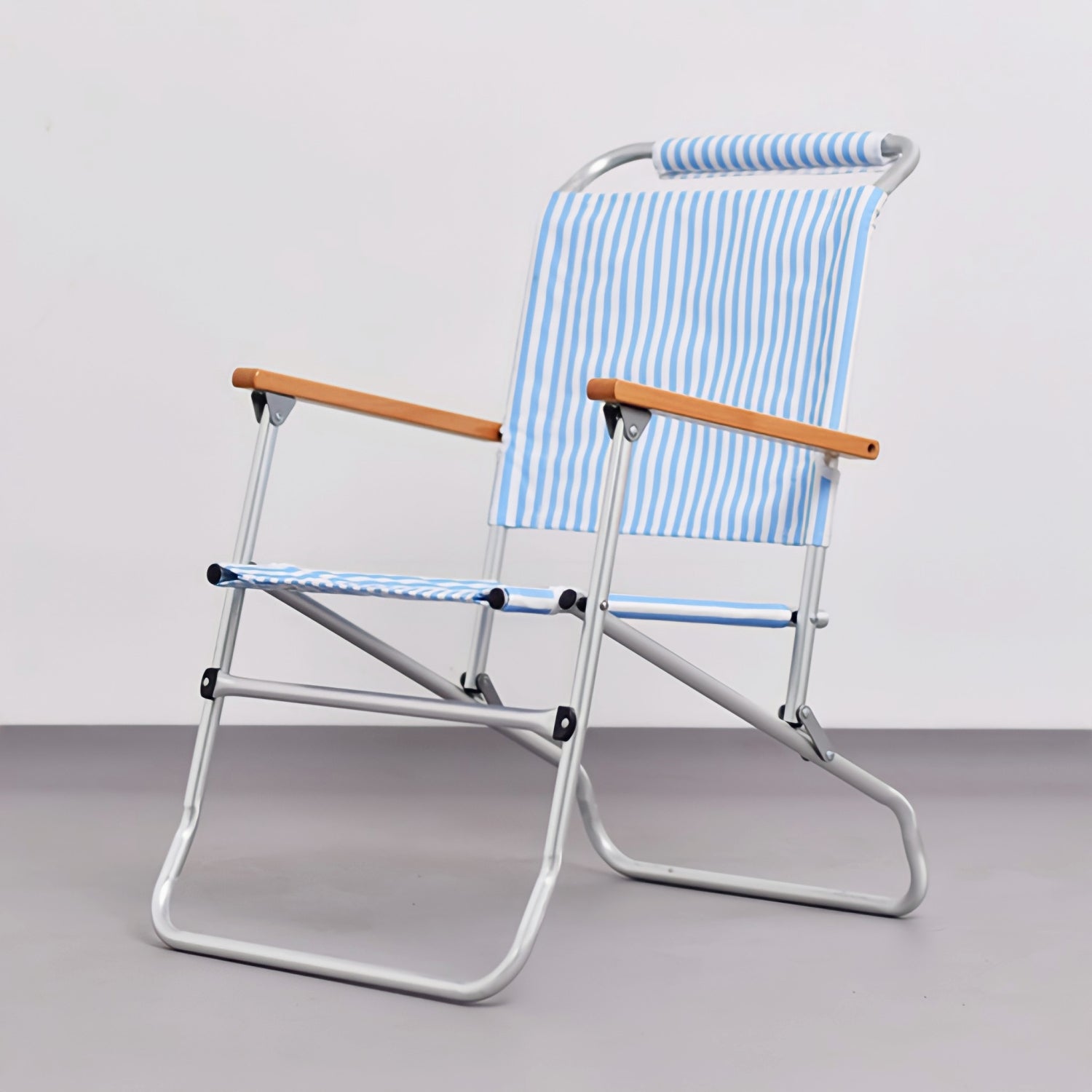 折りたたみストライプ柄レジャーチェア