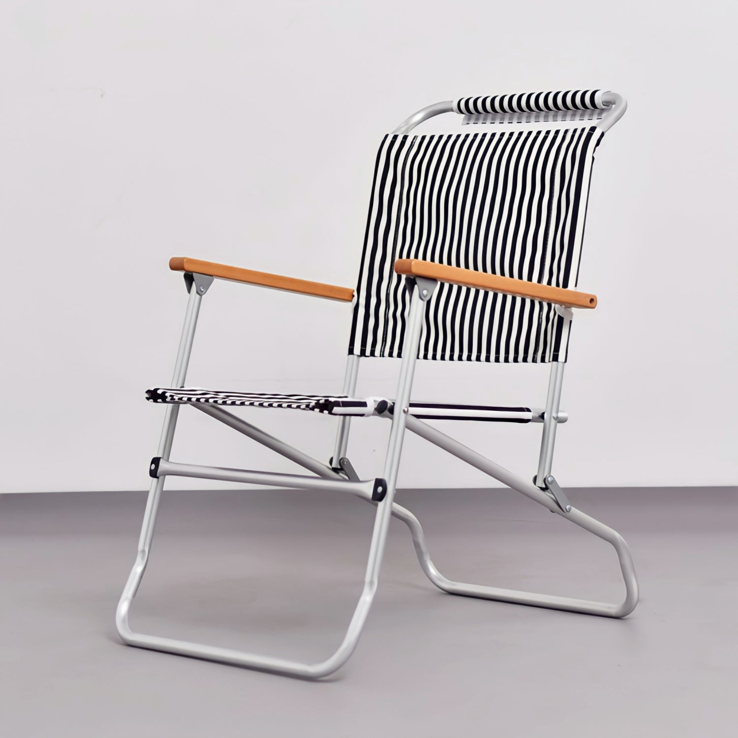 折りたたみストライプ柄レジャーチェア