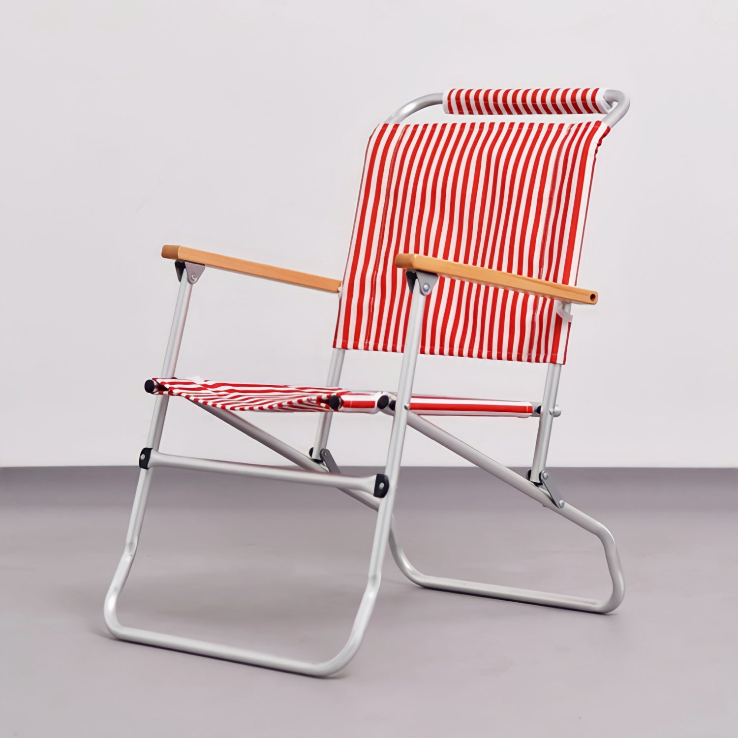 折りたたみストライプ柄レジャーチェア