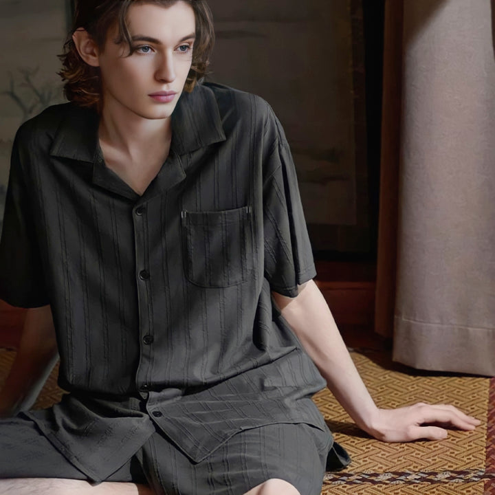 Cotton Stripe Natural Pajamas 
