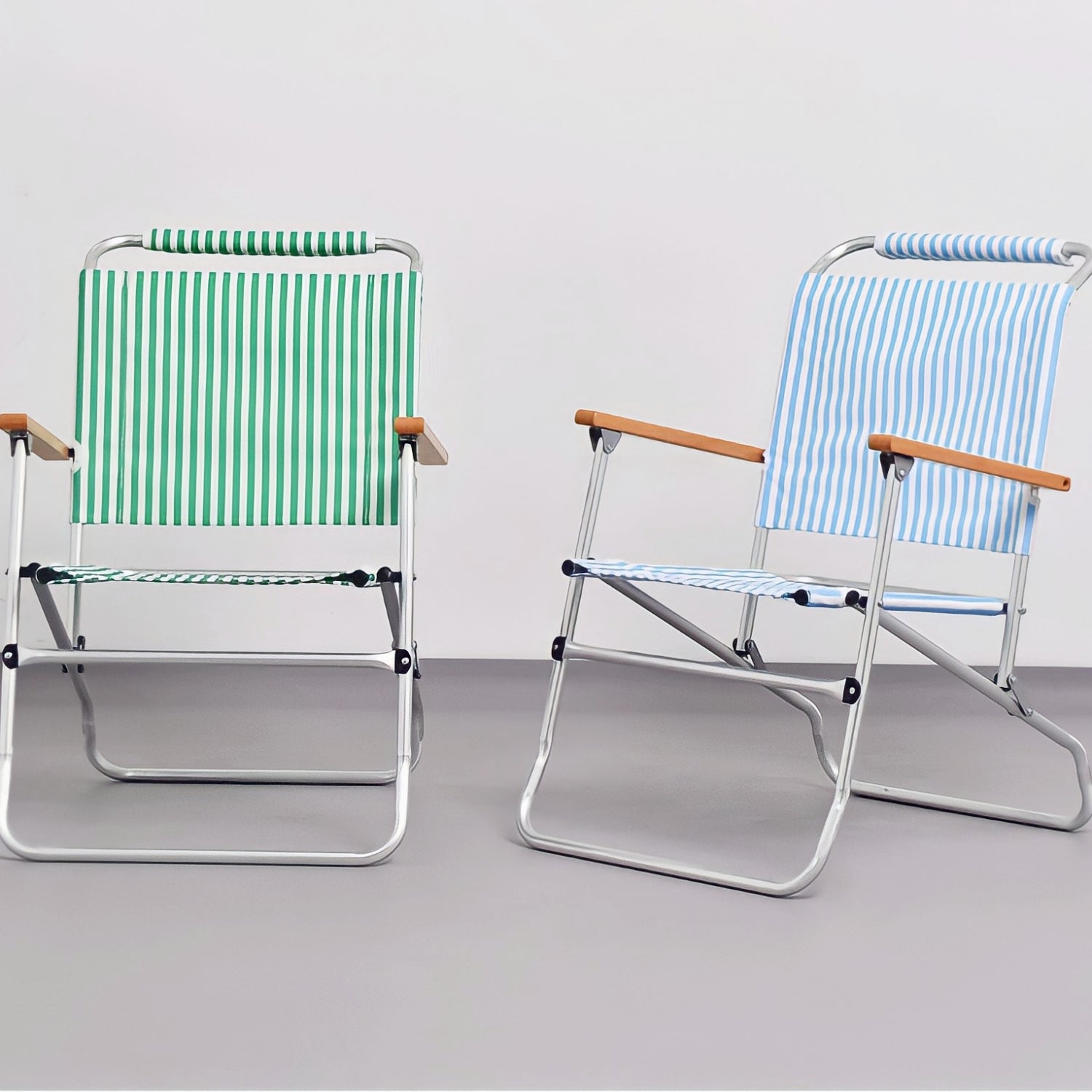折りたたみストライプ柄レジャーチェア