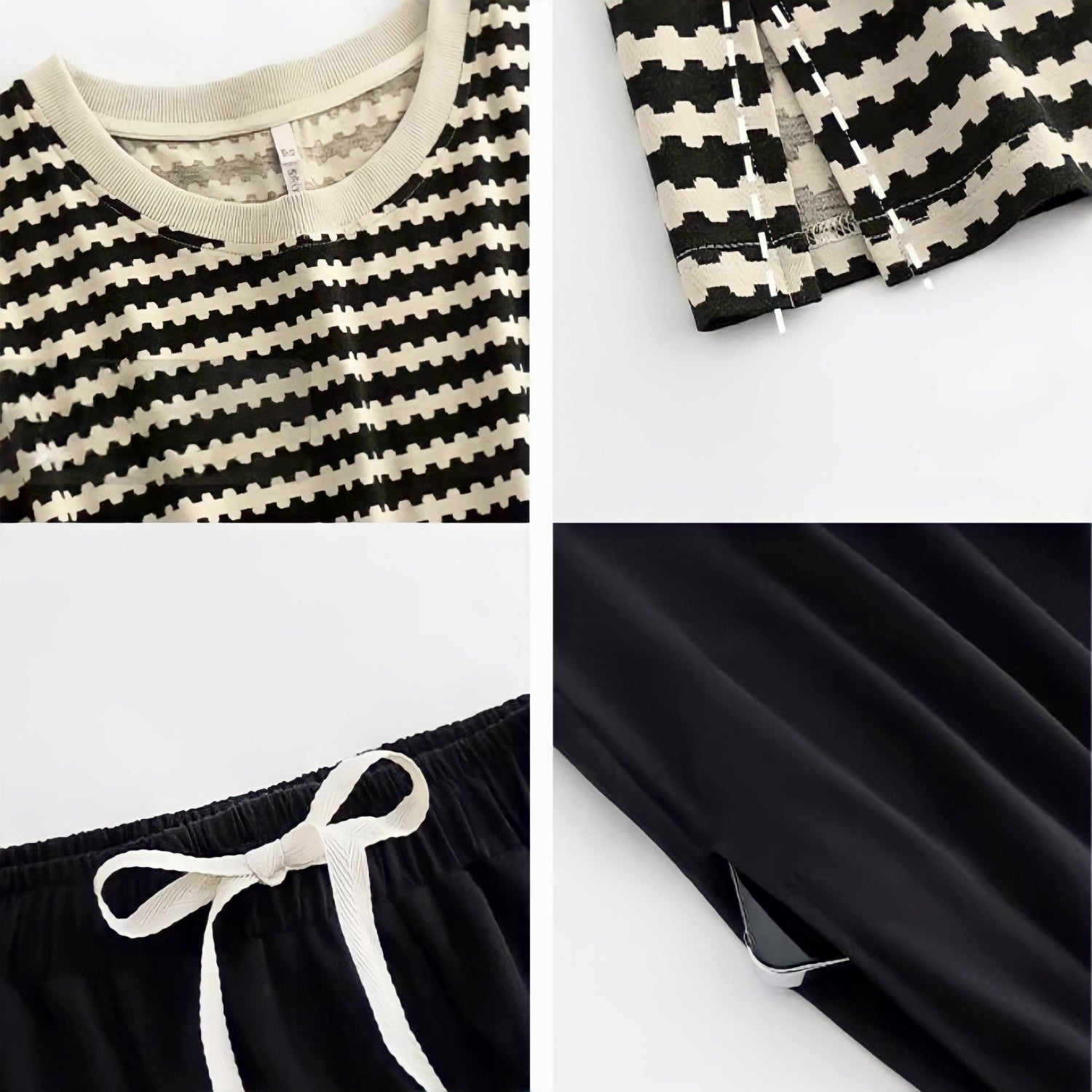 Wave border sleeveless loungewear 