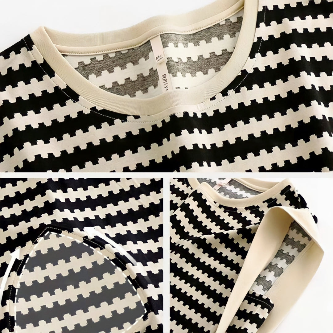 Wave border sleeveless loungewear 