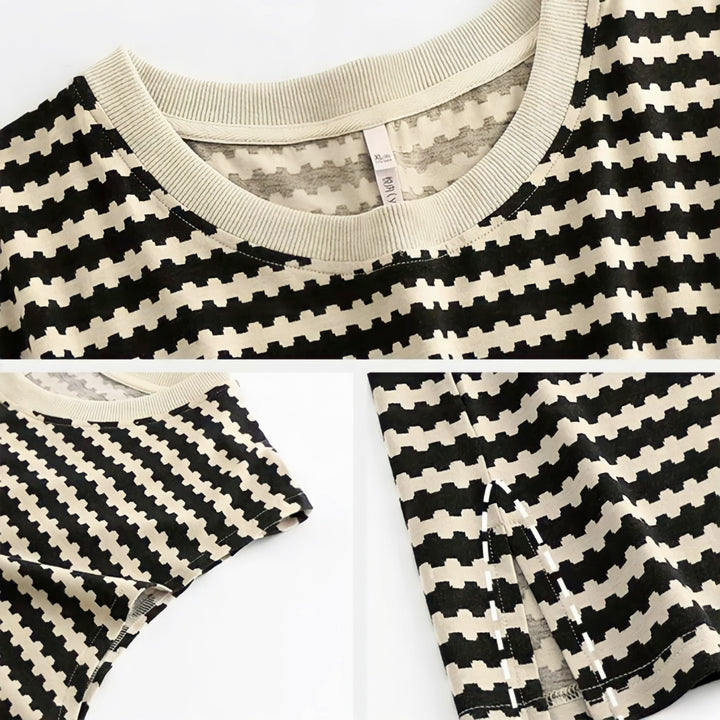 Wave border sleeveless loungewear 
