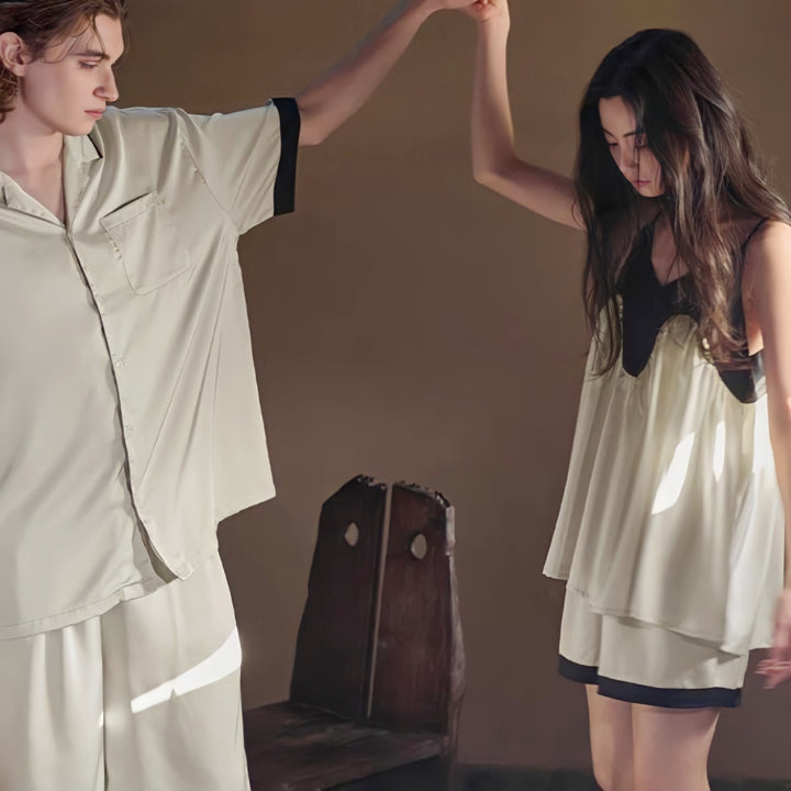 Contrast Color Cool Touch Pajamas 