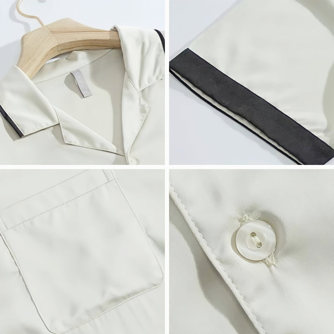 Contrast Color Cool Touch Pajamas 