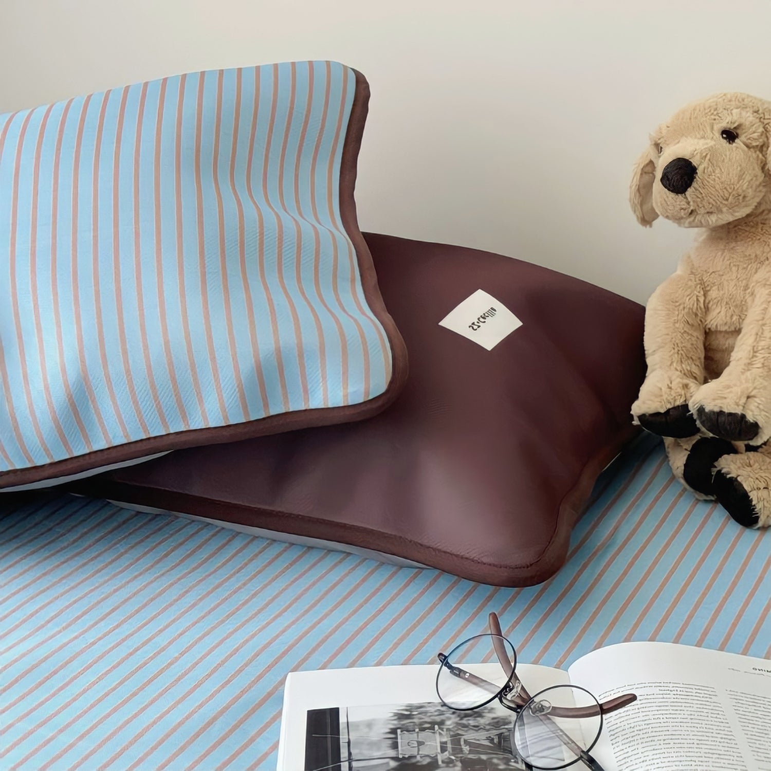 Soft Cool Ice Silk Stripe Mat Set 