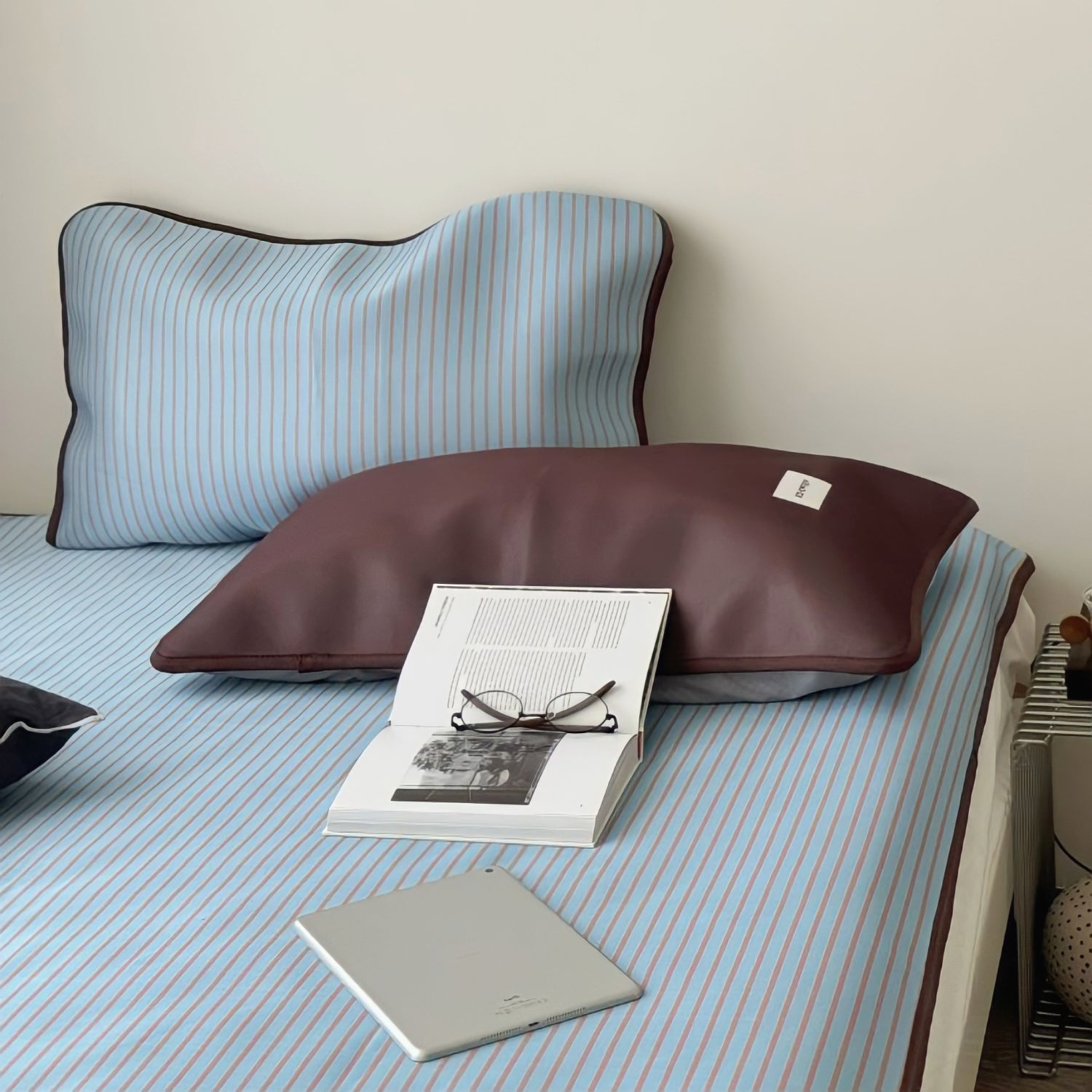 Soft Cool Ice Silk Stripe Mat Set 