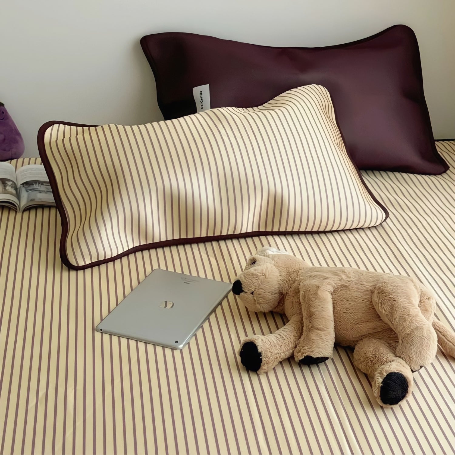 Soft Cool Ice Silk Stripe Mat Set 
