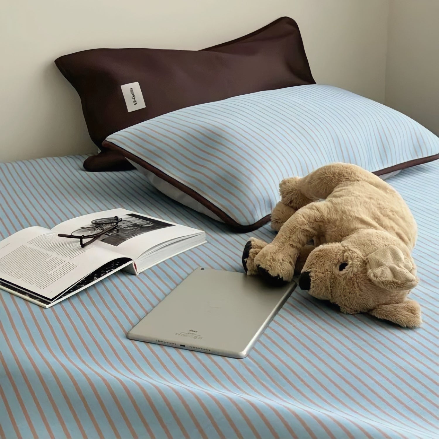 Soft Cool Ice Silk Stripe Mat Set 