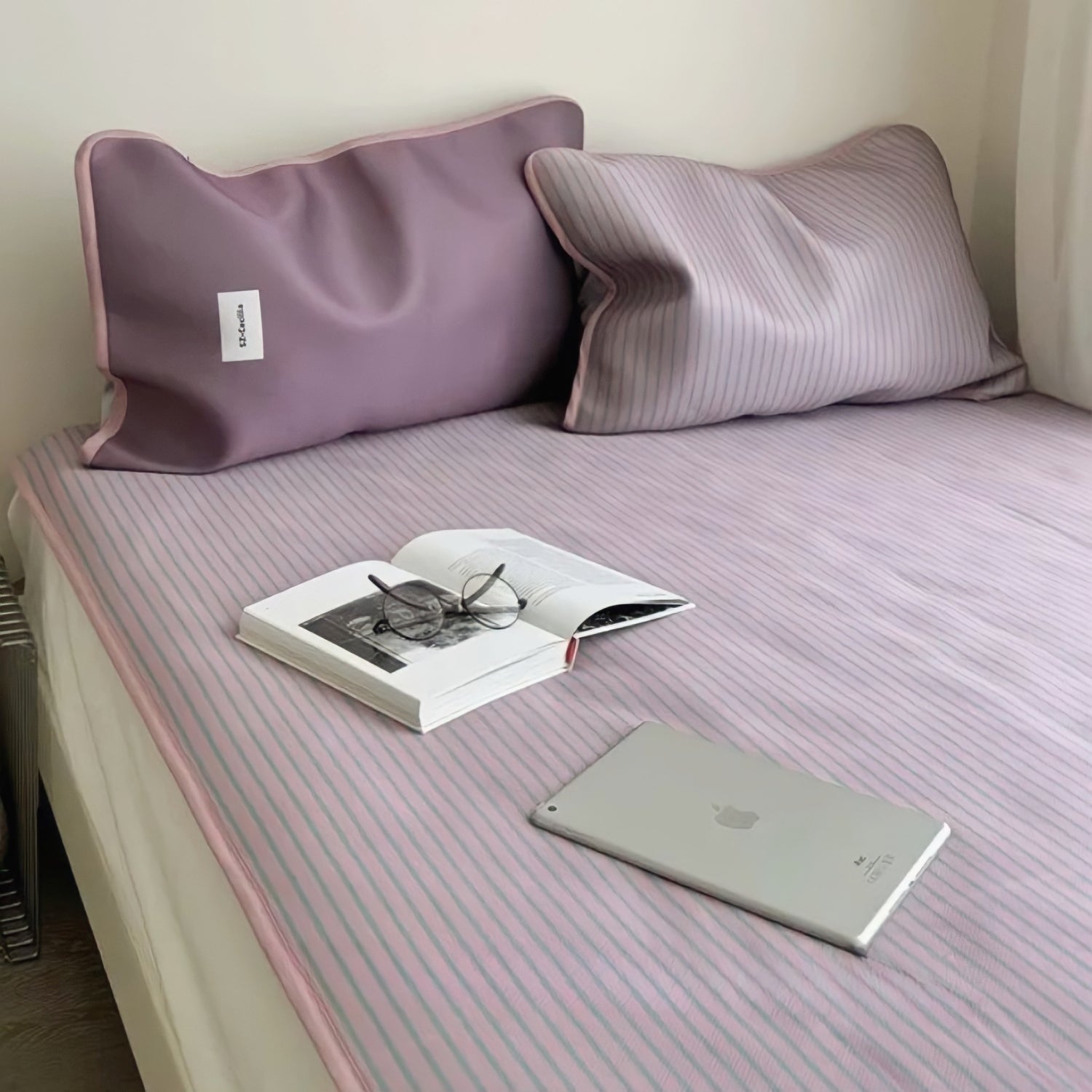 Soft Cool Ice Silk Stripe Mat Set 