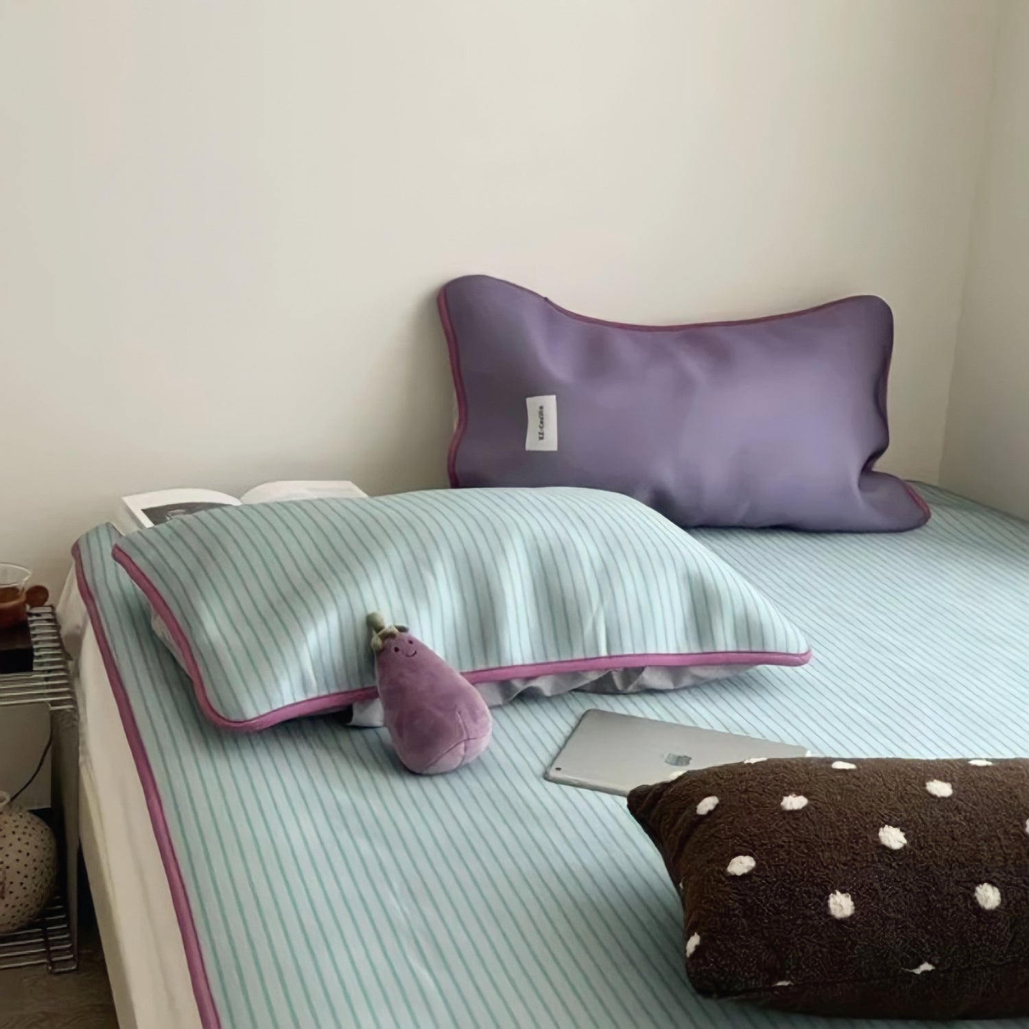Soft Cool Ice Silk Stripe Mat Set 