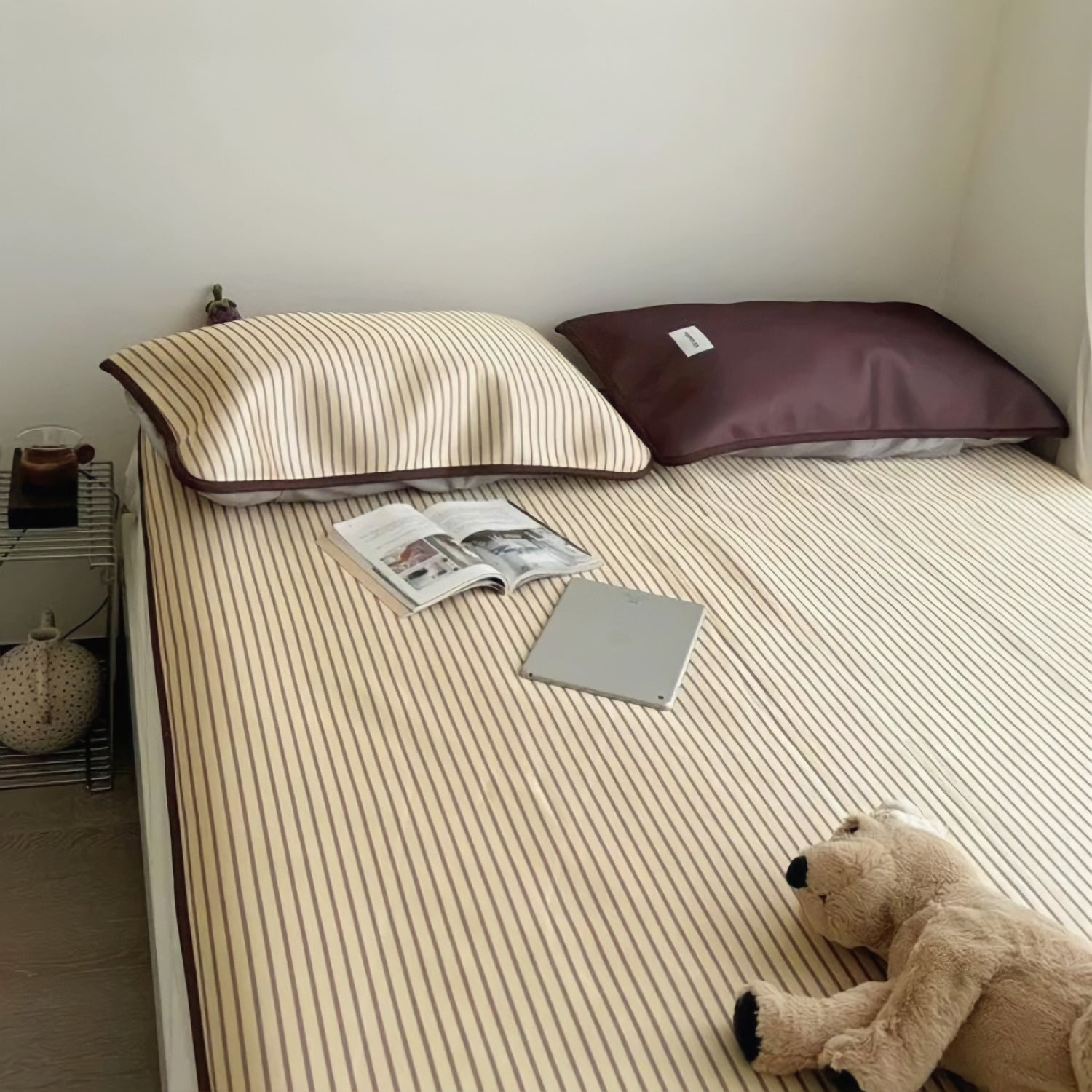 Soft Cool Ice Silk Stripe Mat Set 