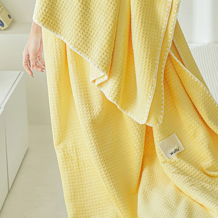 Colorful Waffle Blanket "Custard"