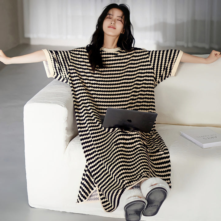 Wave Border Loungewear Dress