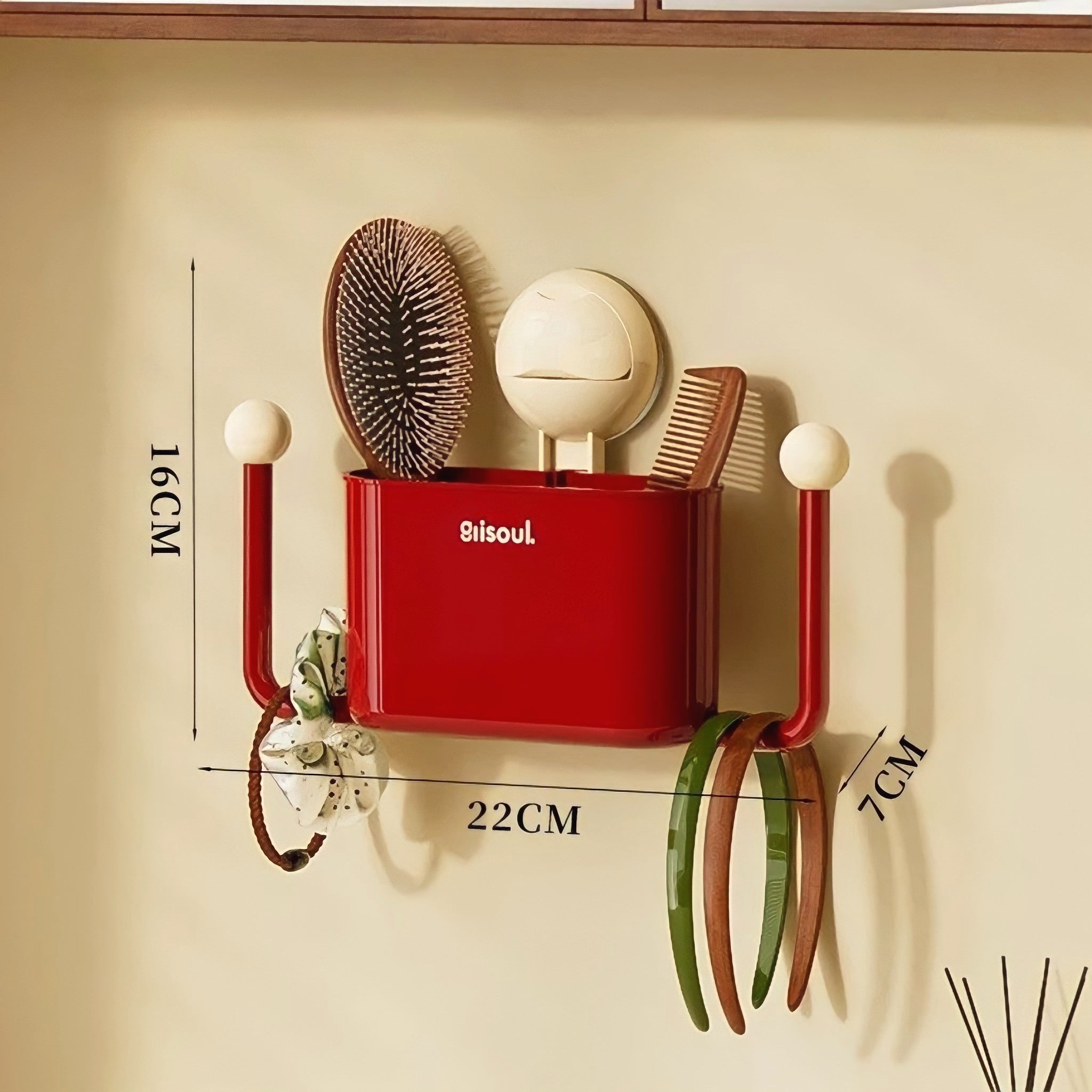 Suction cup wall-mounted storage