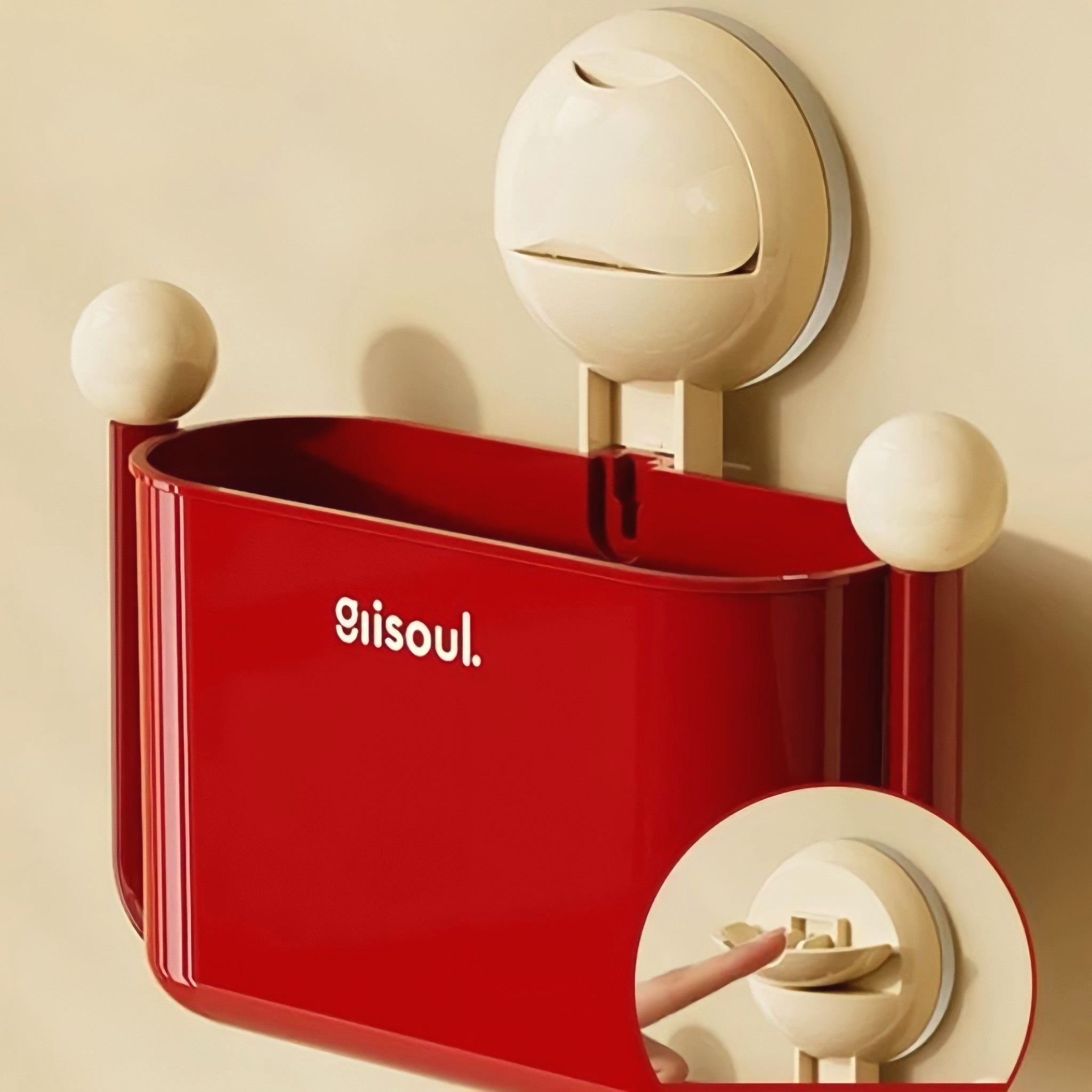 Suction cup wall-mounted storage