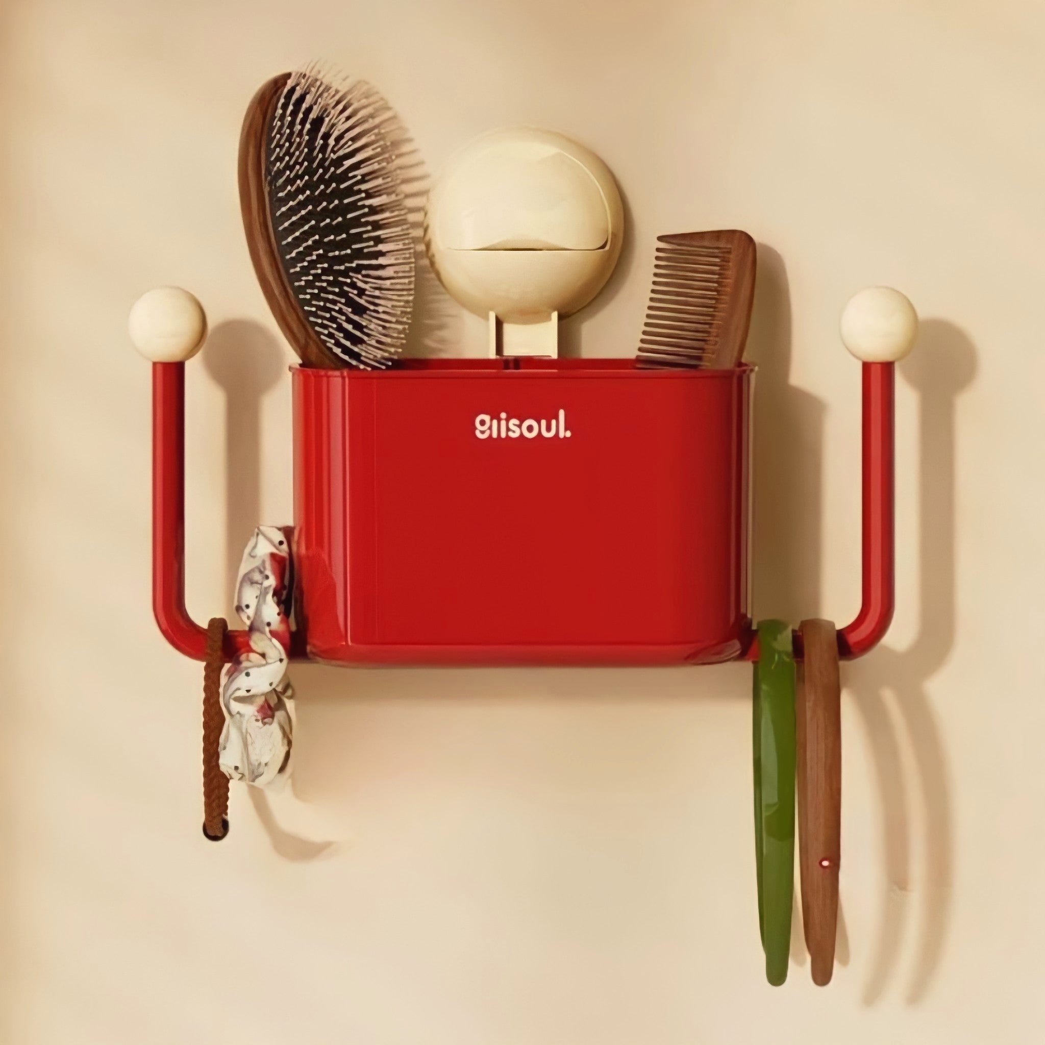 Suction cup wall-mounted storage