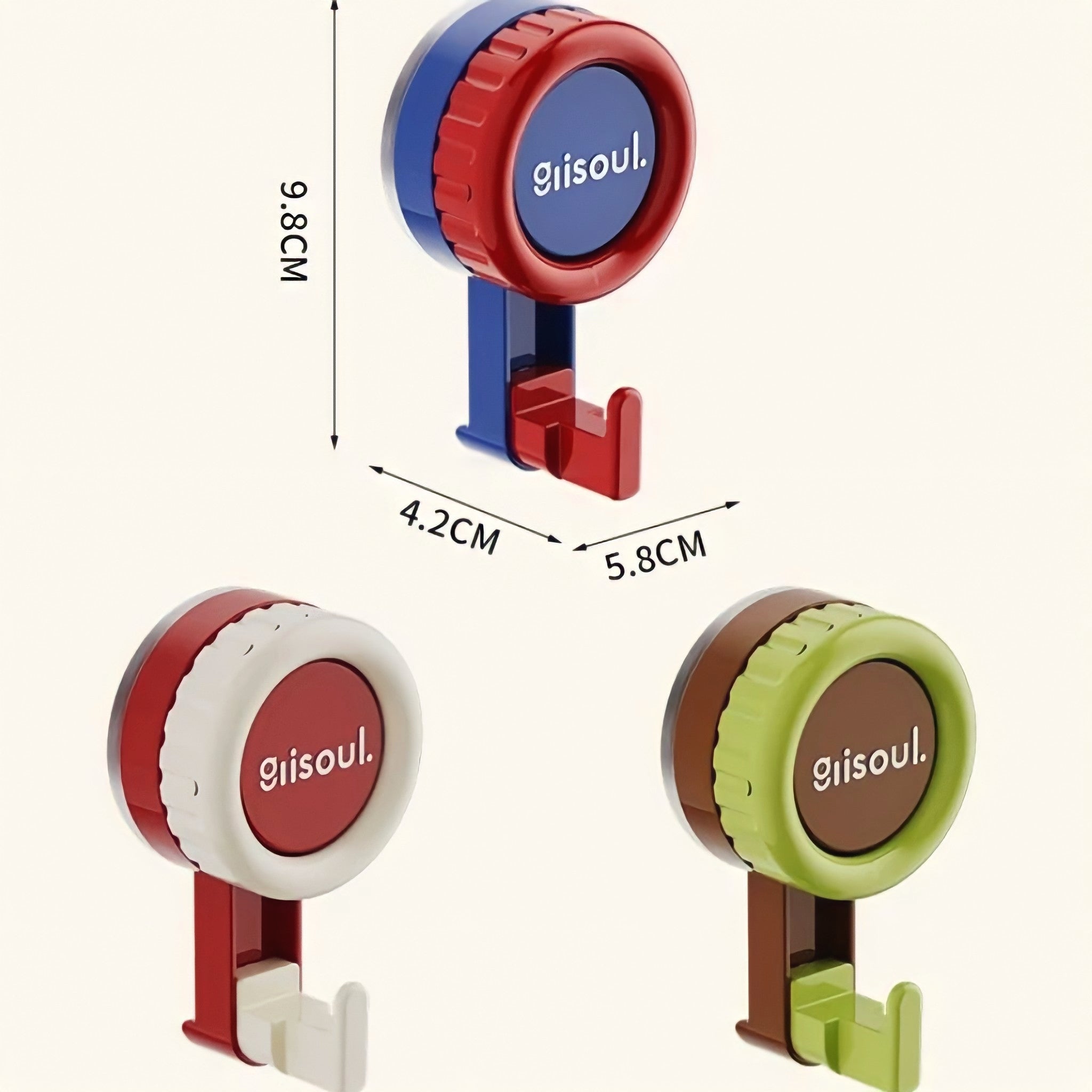 Combination color suction cup hook