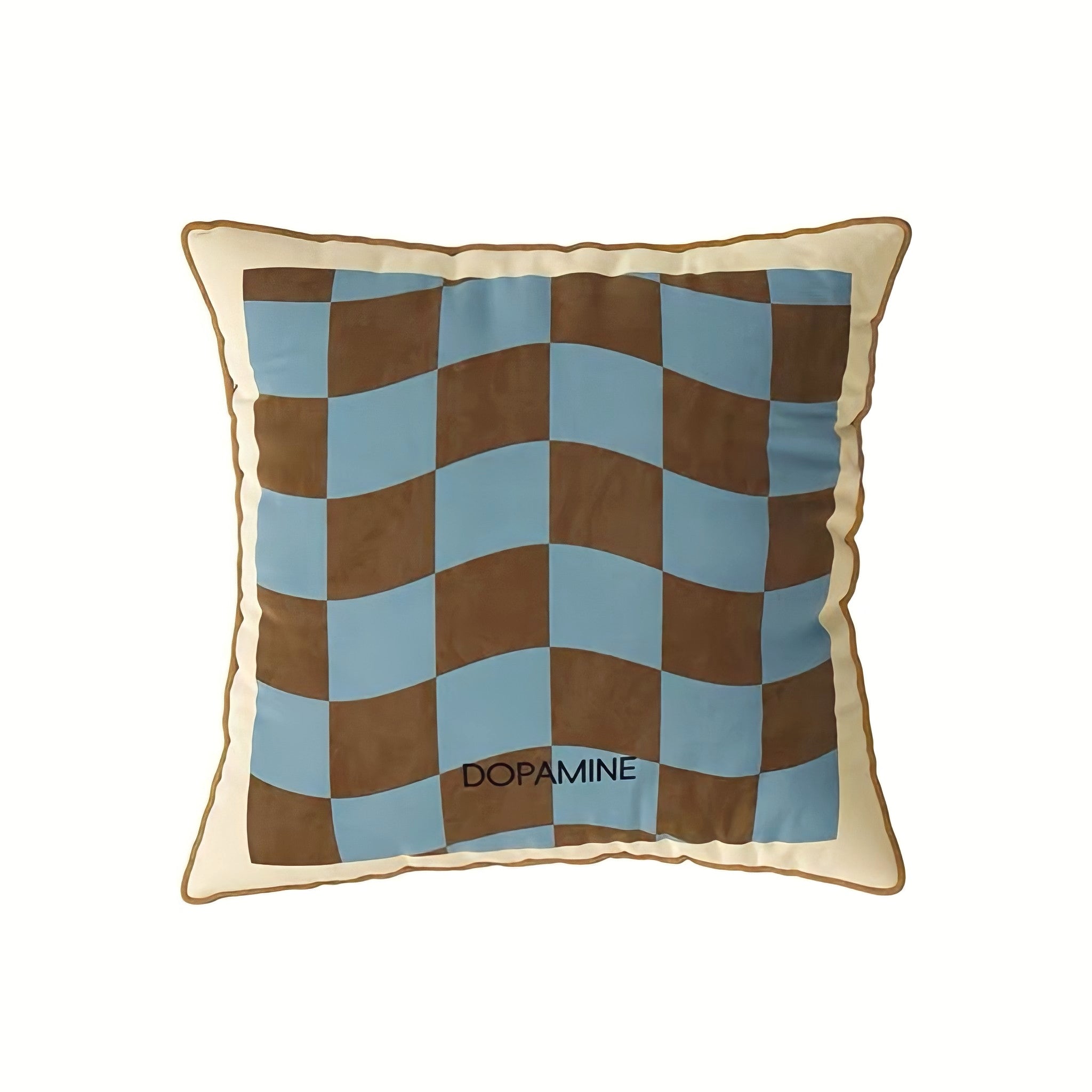 ウェーブブロックチェッククッション