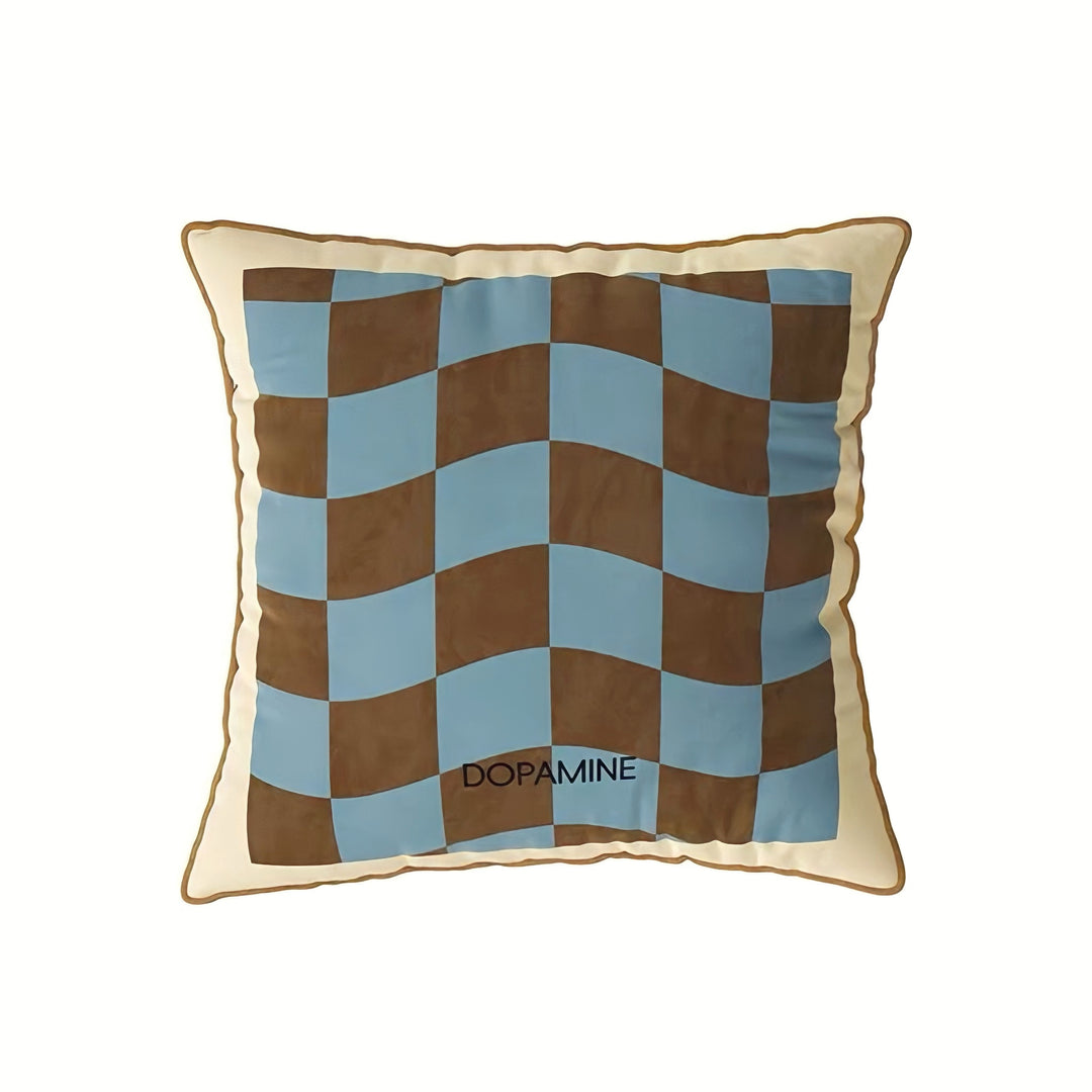 ウェーブブロックチェッククッション