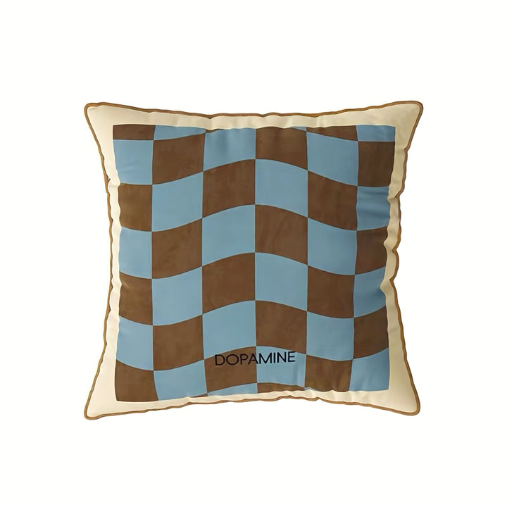 ウェーブブロックチェッククッション