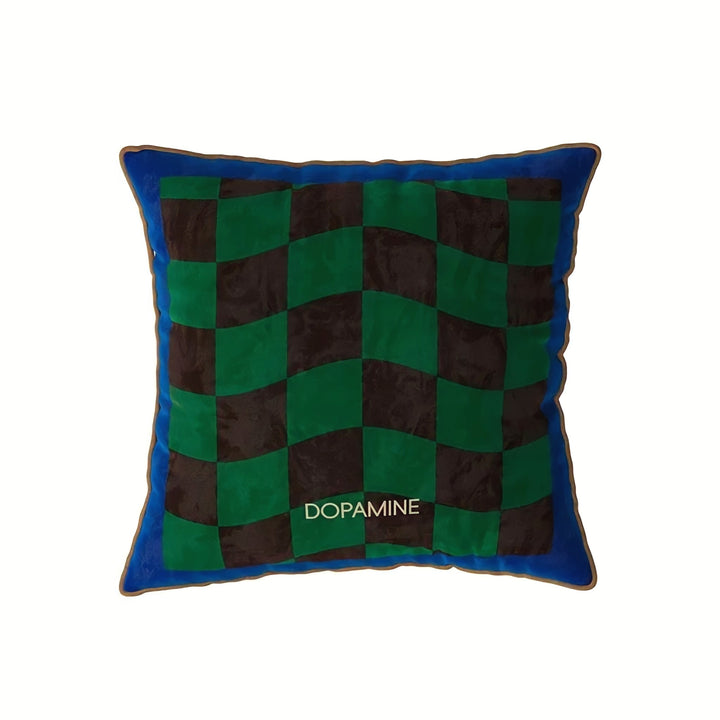 ウェーブブロックチェッククッション